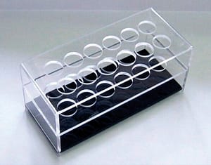Portoir tubes à essais en plexiglas
