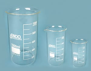 Lots de Béchers forme haute avec bec, verre borosilicaté